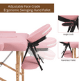 thumbnail image 2 of TrumanPick Massage Table Portable 84"L x 32"W Massage Bed 2-Section Foldable Spa Tables High Adjustable Lash Bed with Carrying Case & Face Cradle, Pink, 2 of 8