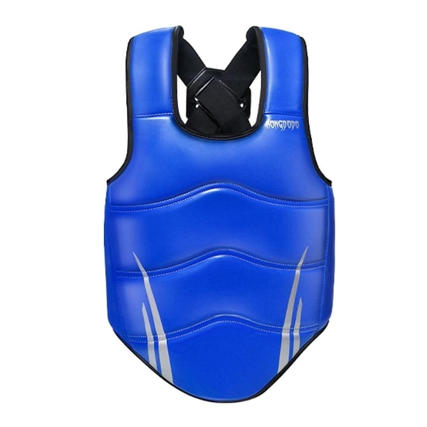Protector de Boxeo Protector de Pecho de Karate Equipo de Protección Protección Ligera Azul