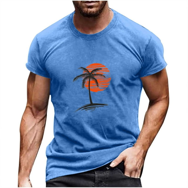 matoen T-Shirt Décontracté à Col Rond pour Hommes, Mode Imprimée, chandail-Over, Manches Courtes, Blouse de Sport Entraînement Physique