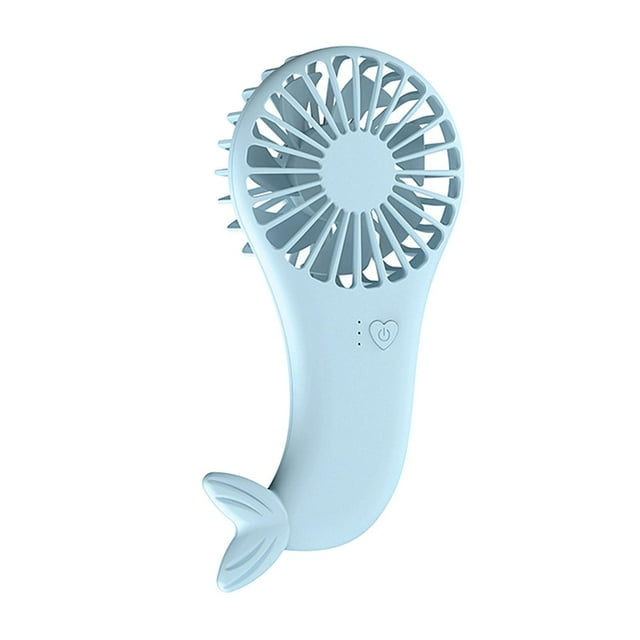Mini ventilador portátil de mano, ventilador de collar recargable por USB para actividades al aire libre Azul