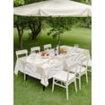 thumbnail image 4 of Outdoor Tablecloths with Umbrella Hole & Zipper, Tropical Botanical Rectangle Tablecloth 52x70 Inch, Summer Rustic Monstera Leaves Beige Waterproof Table Cloth, Patio/Pool/Picnic Table Covers, 4 of 8