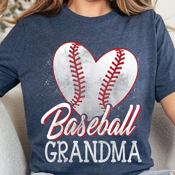 Baseball Grandma T-Shirt, Heart Baseball Sports Grandma Tee, Softball Game Day Grandma Shirt, Sublimation Design Gift for Grandma