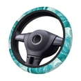 thumbnail image 2 of Fuzoiu Teal Turquoise 1 Print Elastic Stretch Steering Wheel Cover, Universal 15 Inch Automotive Steering Wheel Cover, Anti-Slip Sweat Absorption Universal Car Accessories for Women Men, 2 of 6
