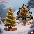 thumbnail image 4 of Stylish Metal Hanging Christmas Tree Wind Spinner - Festive Design with Red Bows & Gold Ornaments for Yard & Garden Decor, 4 of 7