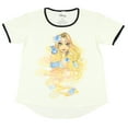 thumbnail image 1 of Disney Tangled Shirt Juniors Rapunzel Sketch Floral Ringer T-Shirt (MD), 1 of 1