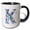 Black/White, variant on 3drose, Alluring Letter K. Space Flight Astronaut Attractive Monogram Gift, 11oz Two-tone Black Mug