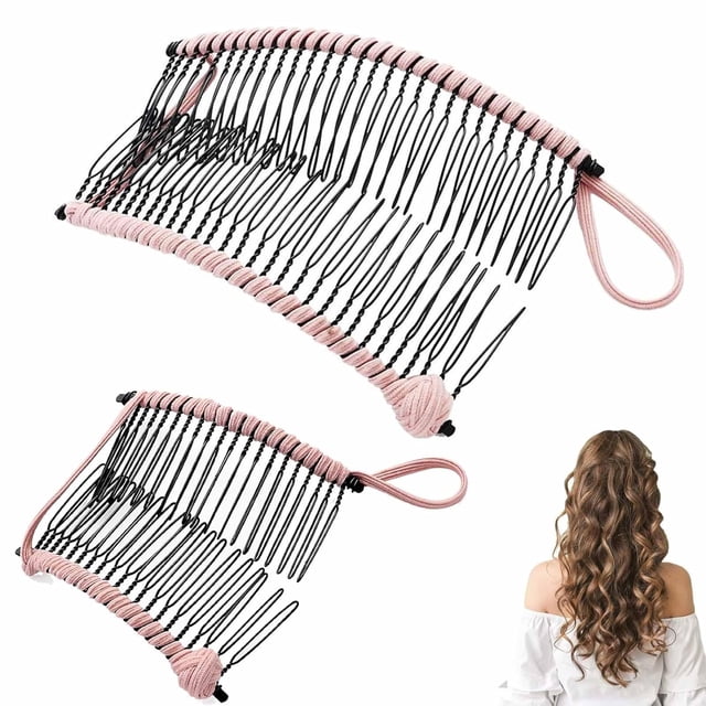 Pinza para el pelo estilo banana elástica vintage, pinzas para el pelo estilo banana para mujer, para cabello grueso, pinzas para el pelo estilo banana elásticas, pinzas para el pelo estilo banana par