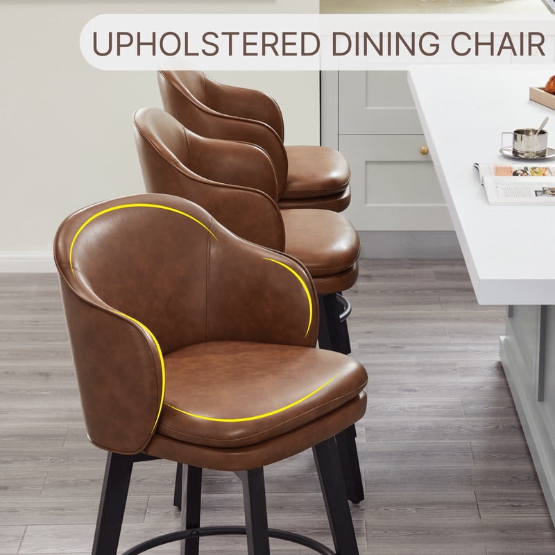 CHITA Modern Swivel Counter Height Bar Stools with Arm Set of 3