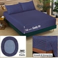 thumbnail image 3 of RUVANTI 100% Cotton Sheets – Queen Size Percale Bedding, Cooling & Breathable Floral Design, Durable with a Crisp, Soft & Comfortable Feel, 16" Deep Pocket, 4-Piece Set, Nautical, 3 of 8