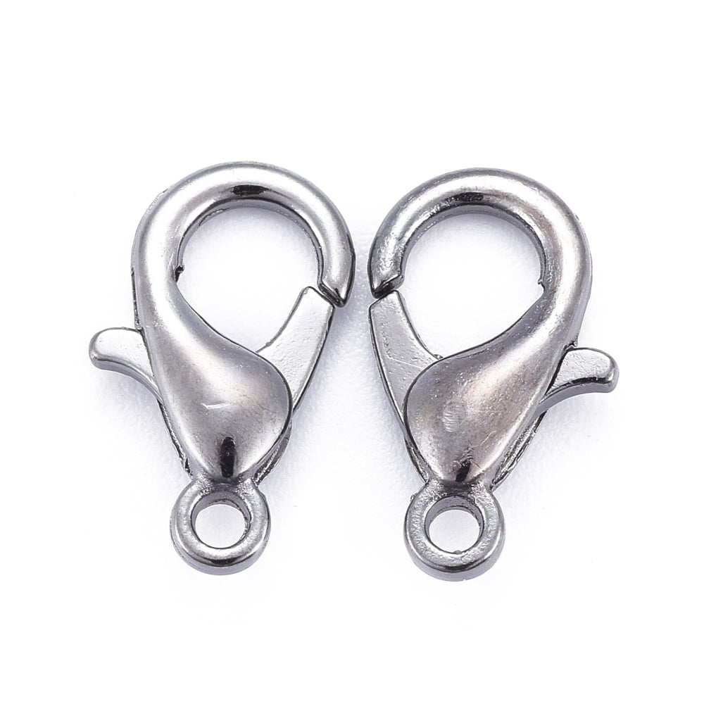1000pcs Zinc Alloy Lobster Claw Clasps Parrot Trigger Clasps Cadmium Free & Lead Free Gunmetal 14x8mm Hole: 1.8mm
