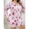thumbnail image 4 of Plus Size Heart Printed Pajama Romper, 4 of 5