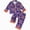 Purple, variant on Toddler Girl Halloween Pajamas Pumpkin Silk Satin Sleepwear Little Girls Bow Pjs Baby 2Pcs Halloween Pajama Set(Purple,3-4 Years)