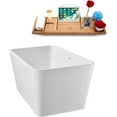 thumbnail image 3 of 51" Streamline G-25-148-BBR Soaking Glossy White Freestanding Tub and Tray With Internal Drain in Brushed Brass, 3 of 8