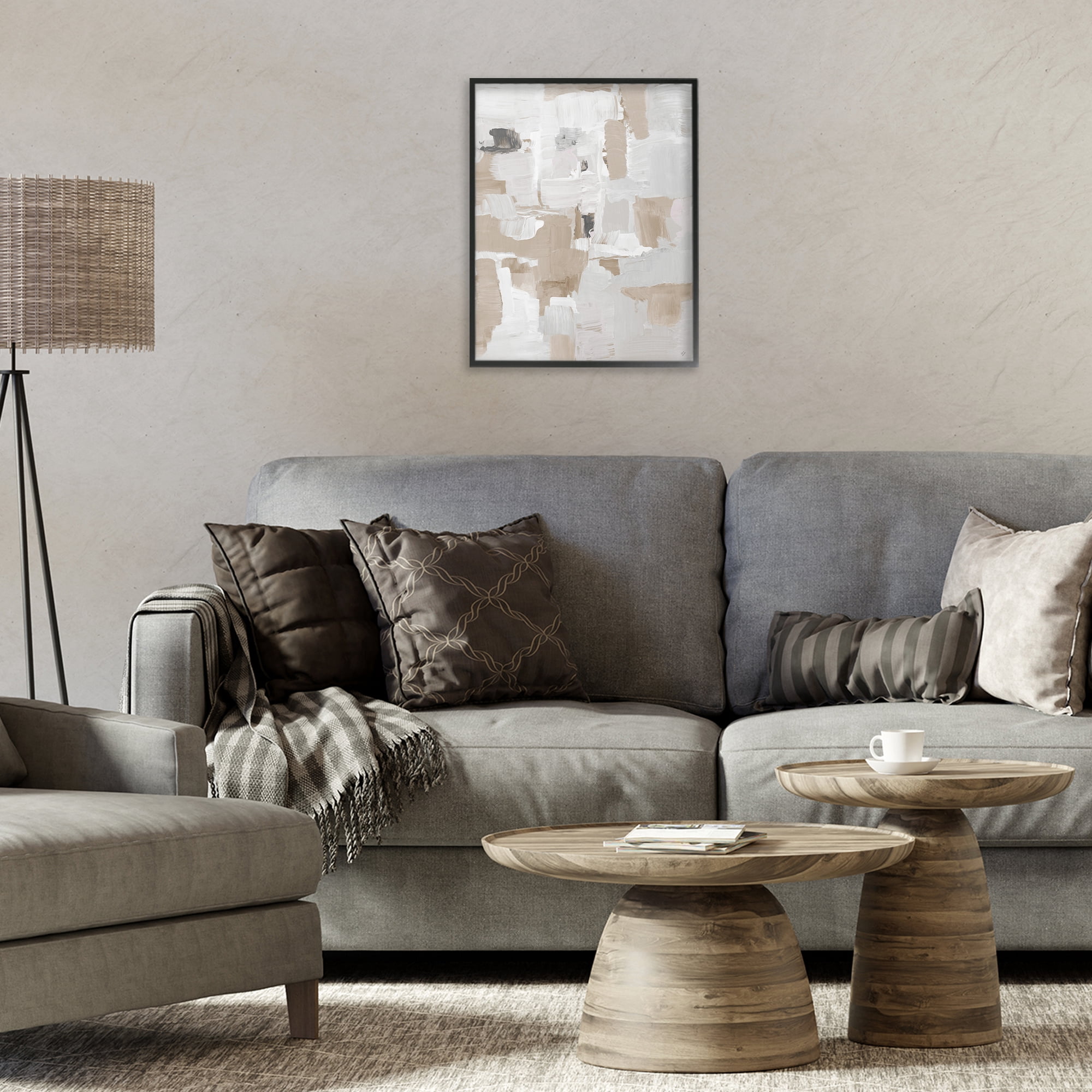 Stupell Industries Beige & White Peace Black Framed Giclee Art, design by Lanie Loreth