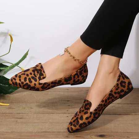 

BCEBYL Loafers Flats Leopard Pointed Toe Casual Women Shoes New Comfortable Walking Mujer Zapatos:Wear-resisting