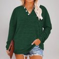 thumbnail image 2 of Diufon Women's Oversized Tops Soft Cotton Long Sleeve Button V Neck Loose Pullover Shirts Casual Basic Blouses, 2 of 6