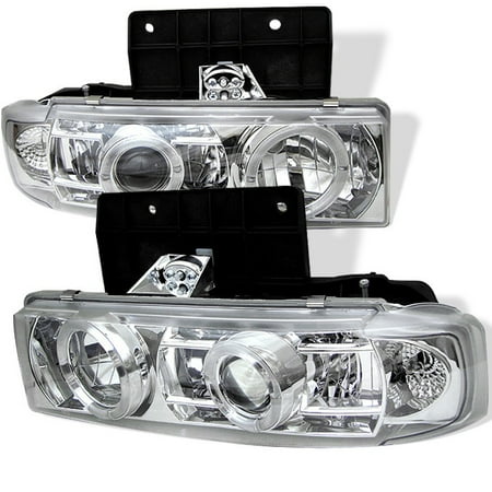 Chevy Astro Halo Headlights - Spyder Chevy Astro 95-05 / GMC Safari 95-05 Projector Headlights - LED Halo - Chrome - High 9005 (Not Included) - Low 9006 (Not Included)
