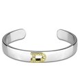 thumbnail image 1 of Alamode LO3614-6.75 Women Reverse Two-Tone White Metal Bangle with Top Grade Crystal in Clear - 6.75 in., 1 of 1