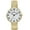 Gold, variant on 43mm Montres Carlo Fashion Women's Quartz Flex Metal Band Luxury Dress Watch (White)