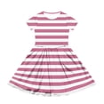 thumbnail image 3 of CCRFTGI Short Sleeve Dresses for Child Girls Size 10-12 Basic 2026 Summer A Line Skater Dress Cute Striped Dresses Holiday Girls Fashion Pink 11-12 Years, 3 of 5
