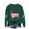 thumbnail image 5 of Jindong Women's Dog Ribbon Breast Cancer Awareness Print Sweatshirt, 5 of 5