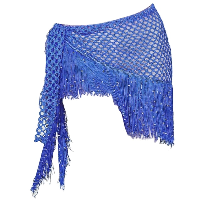 Bufanda de cadera Sunnimix para danza del vientre Azul real