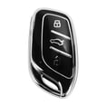 thumbnail image 1 of Funda de llave de coche de TPU de silicona en tono negro y plateado único para MG para MG4 para MG5 para MG6 para MG ZS EV HS EHS ZX GT - Funda de control remoto de 3 botones, 1 of 6