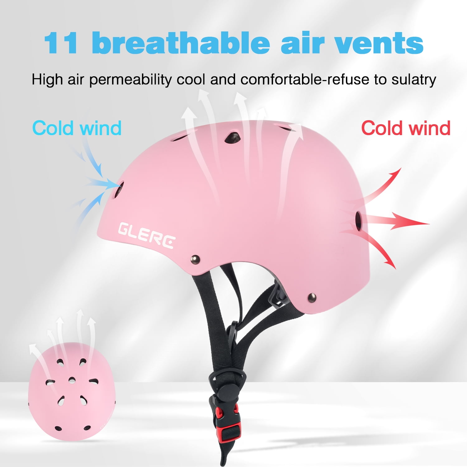 Glerc Kids Helmet for 3-8 Years Old Child and Toddler, S Size Pink
