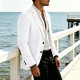 thumbnail image 6 of Jackets for Men, Mens Linen Suit Blazer Lightweight Mens Summer Beach Sport Coat Casual Blazer for Men Single Breasted Solid Jacket, 6 of 9