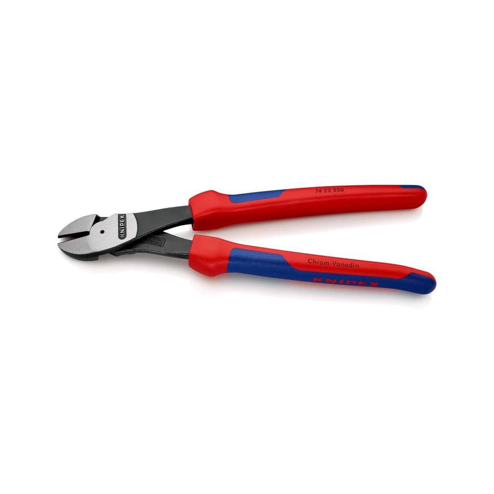 Knipex 7422250SBA High Leverage Diagonal Cutter Black Atramentized With Multi-Component Grips 10In