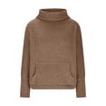 thumbnail image 4 of GigrtiJin Women's Turtleneck Knitted Sweaters Long Sleeves Solid Color Warm Blouses Casual Pullover Loose Tops, 4 of 7