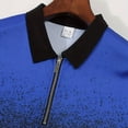 thumbnail image 2 of kpoplk Mens Short Sleeve Polo Shirts Casual Zipper Printed Golf Tennis T-Shirt Tops Blue,3XL, 2 of 7