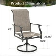 thumbnail image 7 of Sophia & William Outdoor Patio Dining Swivel Padded Textilene Chairs Set of 4, Ash Brown, 7 of 7
