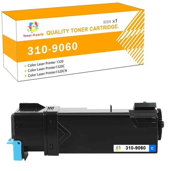 Toner H-Party 1-Pack Compatible Toner Cartridge Replacement for Dell 310-9060 Used for Dell Color Laser Printer 1320 1320C 1320CN Printer Ink Cyan