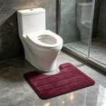 thumbnail image 2 of Non Toilet Floor Mat 16x20,Bath Rug Around Toilet Base,U Shaped Bathroom Floormat,Memory Foam Toilet Floor Rug,Machine Washable, 2 of 6