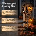 thumbnail image 4 of Solar Witch & Pumpkin Moon Garden Stake Light, Halloween Outdoor Waterproof LED Yard Decoration with Crescent Moon, Hanging Jack-o'-Lantern Lantern for Garden, Patio, Walkway, Porch (Witch), 4 of 5