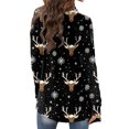 thumbnail image 6 of Women's Fashionable Loose-Fit Casual Cardigan with Christmas Print Mid-Length Coat for Holiday Outfits and Comfortable Wear,Black,3XL, 6 of 6