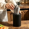 thumbnail image 4 of Knife Storage Rack Kitchen Knife Block Cylinder with Detachable Insert, Food-Safe Plastic, Weighted Base, Black, Fits Paring Steak Knives, 1 Organizer, 4 of 6