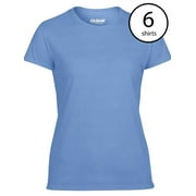 Missy Fit Womens XS Adult Short Sleeve T-Shirt, Carolina Blue (6 Pack)