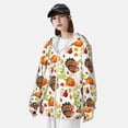 thumbnail image 4 of Pofeuu Thanksgiving Turkey Print Sun Protection Outdoor Lightweight Full Zip UV Cooling Hoodie Long Sleeve Summer Clothing for Outdoor Hiking-Small, 4 of 5