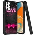 thumbnail image 1 of ANJ+ Rugged Dual Layered Shockproof Slim Hybrid Case + Tempered Glass Cover Compatible with Samsung Galaxy A23 5G - Love w/Pink Bow, 1 of 3