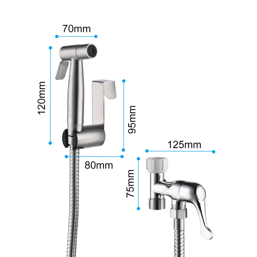 Tcbosik Bidet Sprayer for Toilet, Handheld Diaper Sprayer Kit, Cloth Diaper Sprayer Set, Easy to Install, Stainless Steel, Sliver