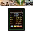 thumbnail image 1 of Monitor De Aire 6 En 1 Con CO CO2 TVOC HCHO PM2.5 PM10 Detección Sensor Infrarrojo Pantalla LCD A Color Probador De Aire Doméstico Portátil Negro, 1 of 7