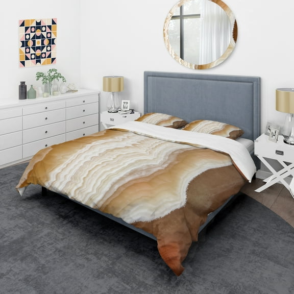 Designart 'Marbled Stone Layers' Abstract Duvet Cover Set