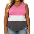 thumbnail image 4 of Wensltd Women Plus Size V Neck Sleeveless Tank Tops Color Block Soft Stretch Breathable Curved Hem Tank Shirt For Summer Daily Casual, 4 of 8