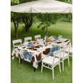 thumbnail image 4 of Outdoor Tablecloth with Umbrella Hole for Patio/Picnic/Party/Camping, Teal Brown Spring Floral Waterproof Table Cloth Rectangle Table Cover Washable, Vintage Botanical Summer (60"x 102"), 4 of 9