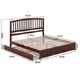 thumbnail image 5 of Lucia King Wood Platform Bed with Panel Footboard and Twin XL Trundle in Walnut, 5 of 5