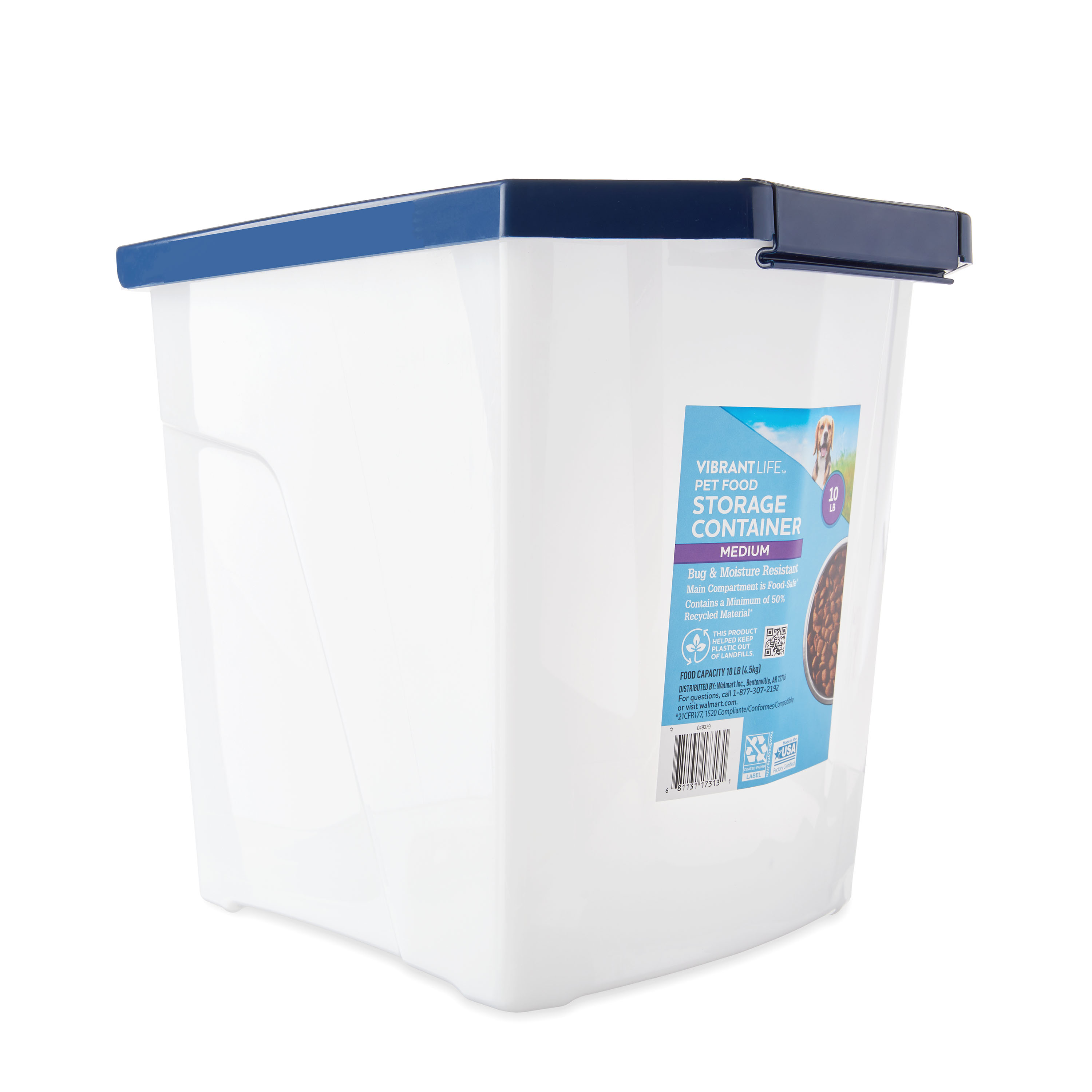 Vibrant Life Pet Food Storage Container, Medium, 10 lb Capacity