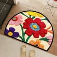 thumbnail image 7 of Aoznliie Bathroom Rugs, Half Round Non Slip Absorbent Floral Bath Mat, 16x24 inch Washable Rug for Bathroom Floor, 7 of 7