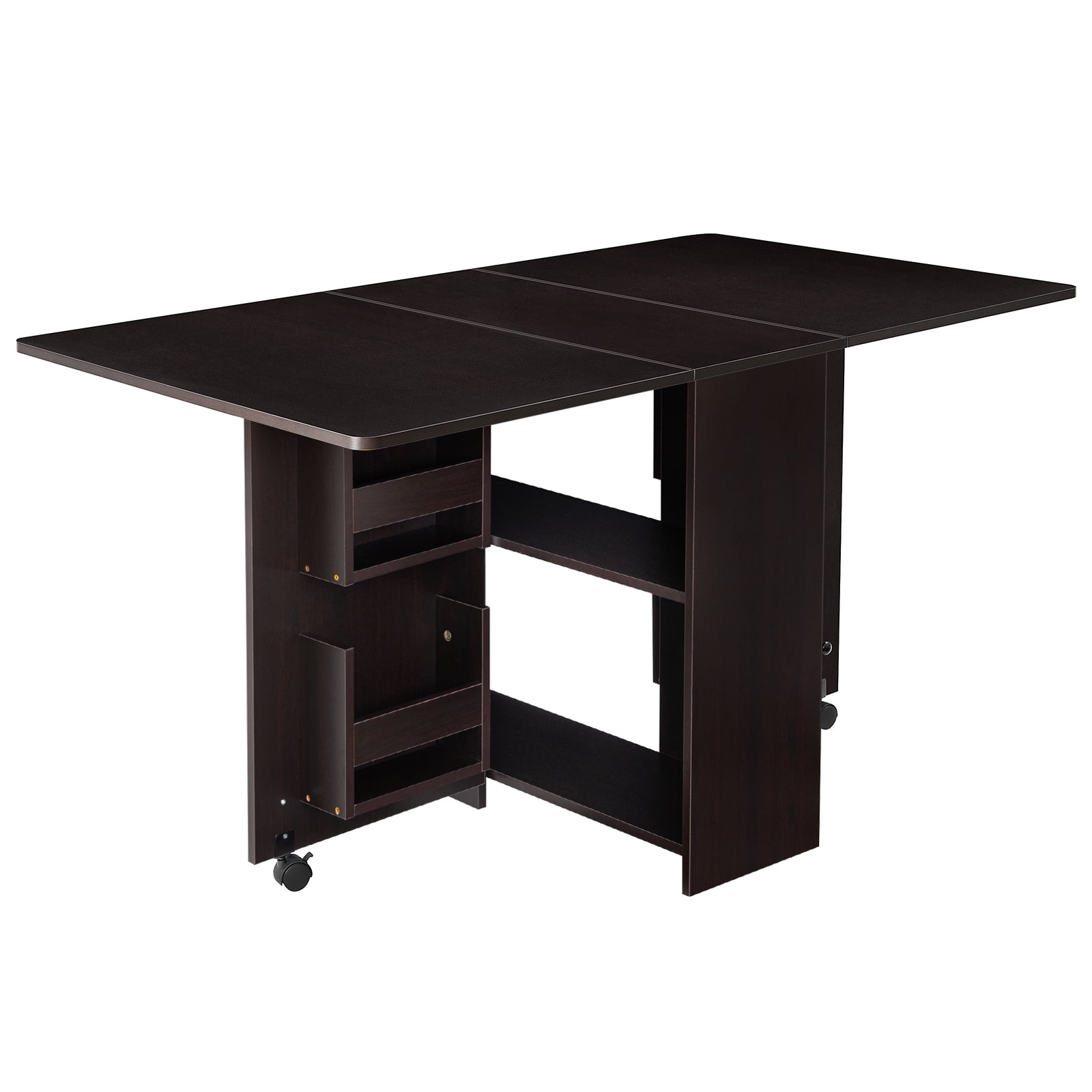 Dinaza Folding Dining Table with Storage Rack and Kitchen Table